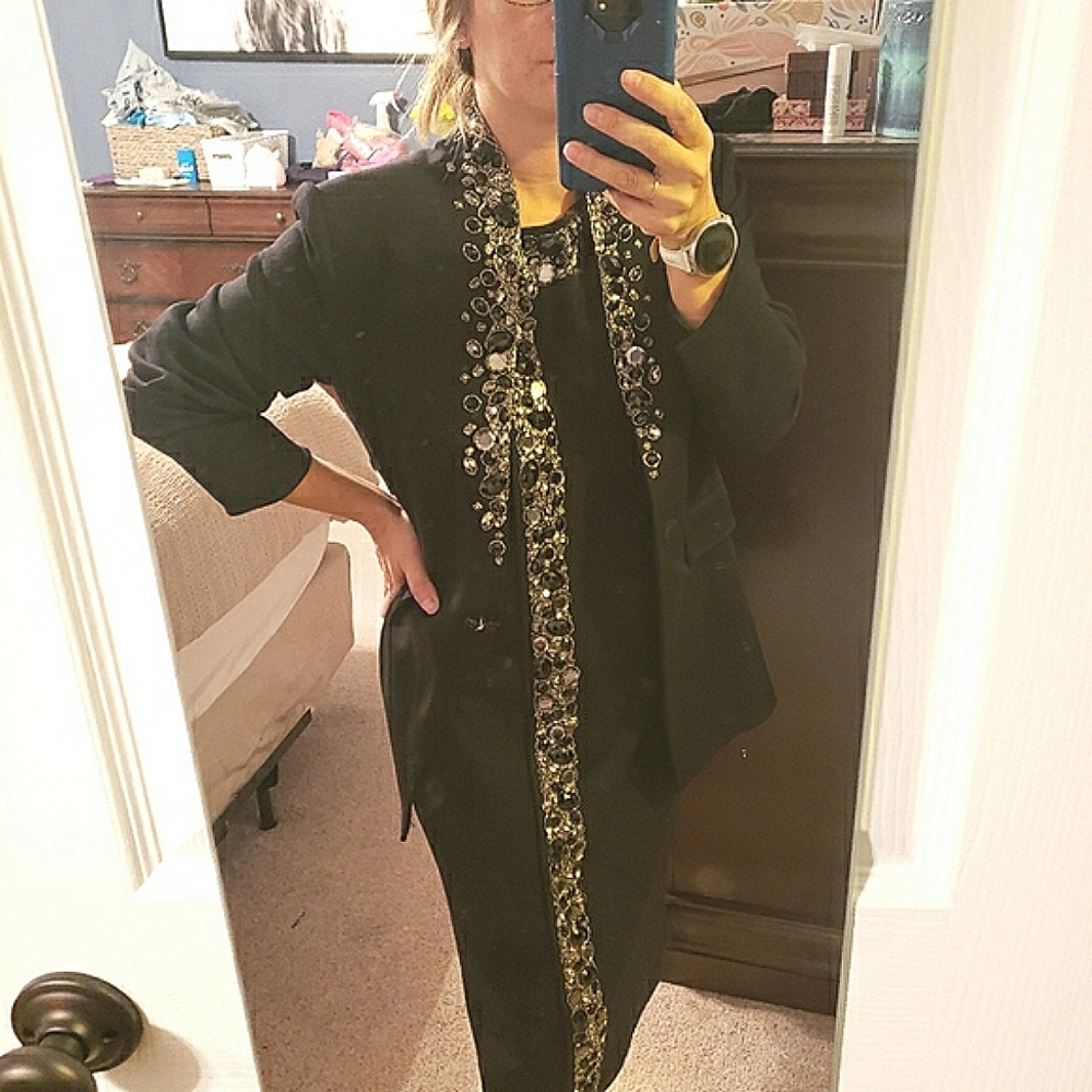 St. John Caviar Blazer and Dress Suit Set